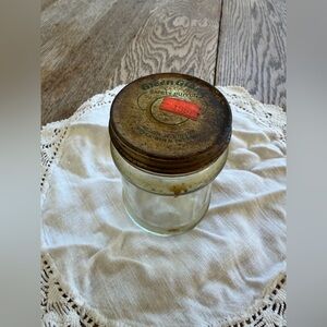 VTG Green Giant Glass Jar with Metal Lid - Home Food Storage
